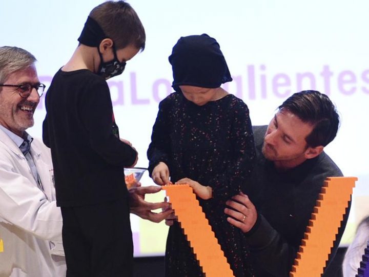 Leo Messi pone la primera piedra del Sant Joan de Déu Pediatric Cancer Center Barcelona